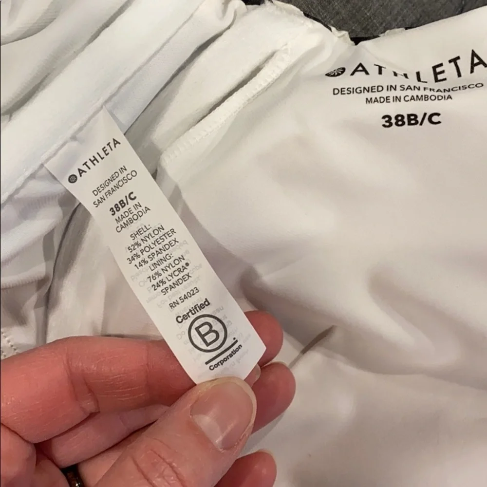 Athleta NWT Seersucker Scoop Bikini Top